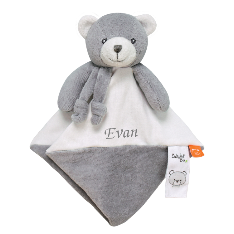  - organic cotton - comforter grey bear 25 cm 